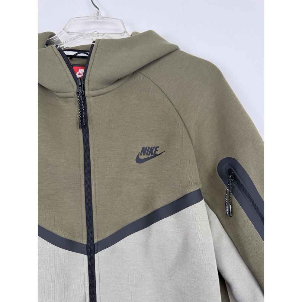 Nike Jacket Mens mediumGreen Tech Fleece Hooded Full Zip Pocket - Picture 2 of 9